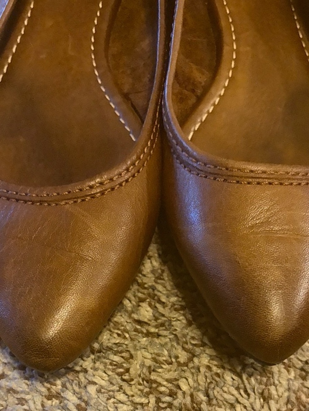 Frye Brown Pointed-Toe Leather Flats - Picture 3 of 7